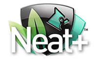 A logo of neat, with the word neat in front.