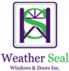 A logo of weather seal windows and doors